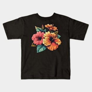 Glorious Hibiscus Flower Kids T-Shirt